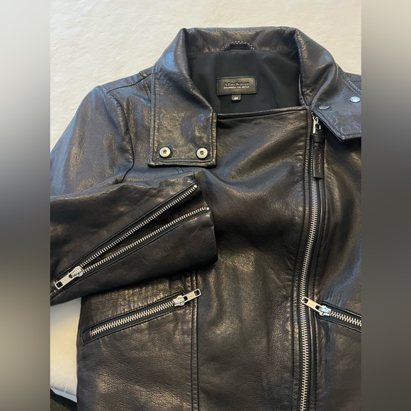Mackage Exclusively for Aritzia Black Lamb Leather Moto Biker Jacket S - Picture 3 of 9
